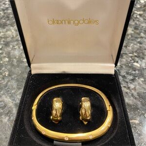 Bloomingdale’s Faux Gold Earrings with Bracelet Set